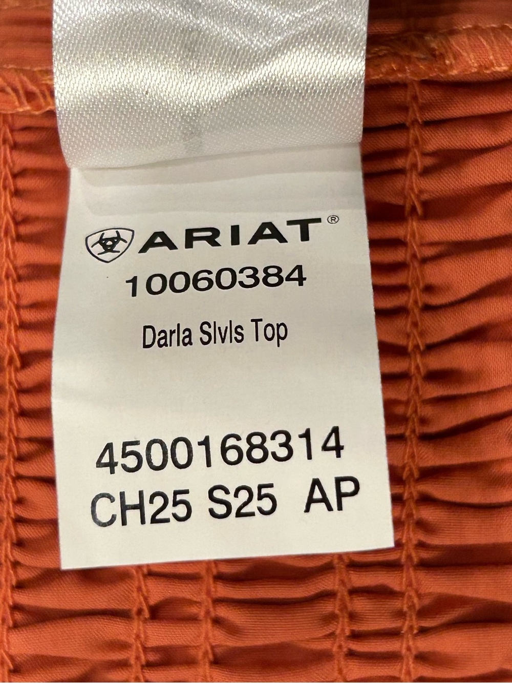 Ariat Darla Smocked Cropped Square-Neck Tank Top Langoustino Boho Western Size M - Picture 8 of 11